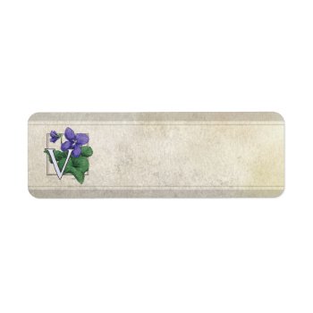 V For Violets Flower Monogram Label by critterwings at Zazzle