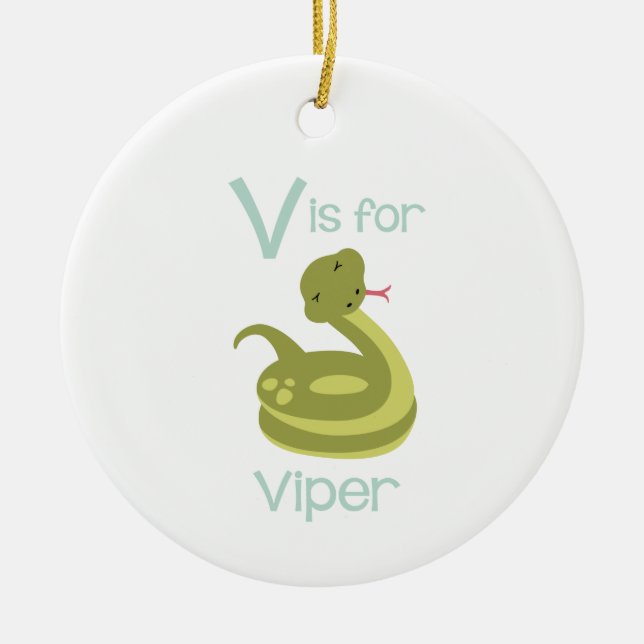 V For Viper Ceramic Ornament (Front)