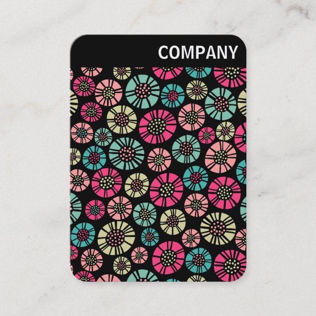 V Header - Abstract Flowers 031023 Business Card (Front)