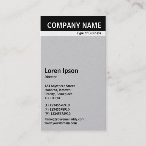 V Header Band _ Black with Gray CCCCCC Gold Business Card