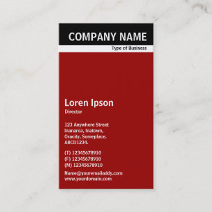 V Header Band - Black with Maroon 990000 Business Card