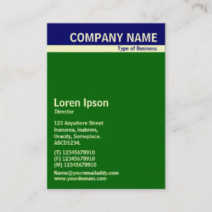 V Header Band - Dark Blue, Cream and Green 006600 Business Card