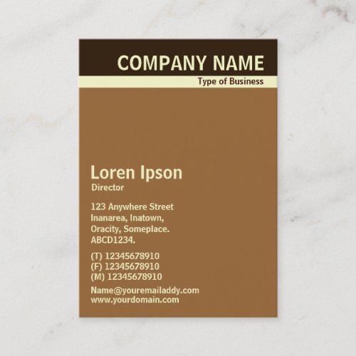 V Header Band - Dark Brown, Cream and Brown Business Card Template