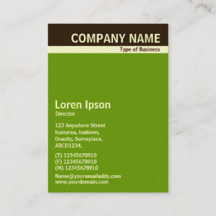 V Header Band - Dark Brown, Cream and Green 669900 Business Card