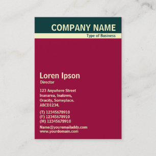 V Header Band - Dark Green, Cream and Maroon Business Card