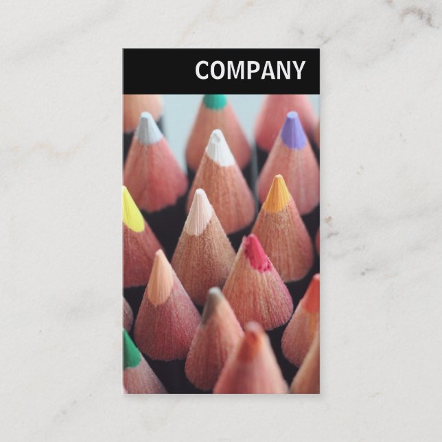 V Header - Color Pencils Business Card (Front)