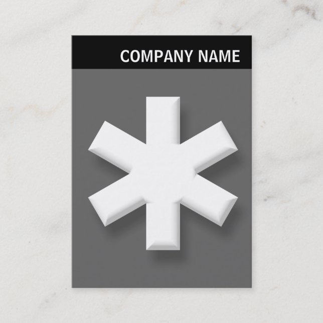 V Header - Image - Big Asterisk - Gray Business Card (Front)
