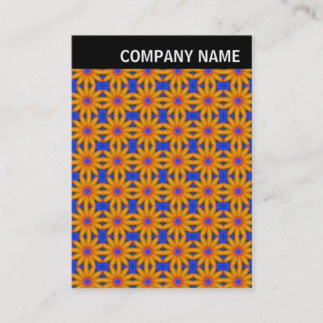 V Header - Image - Orange Geometric Flowers Business Card (Front)