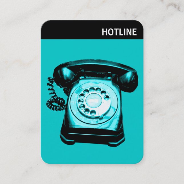 V Header - Photo - Hot Line - Cyan Business Card (Front)