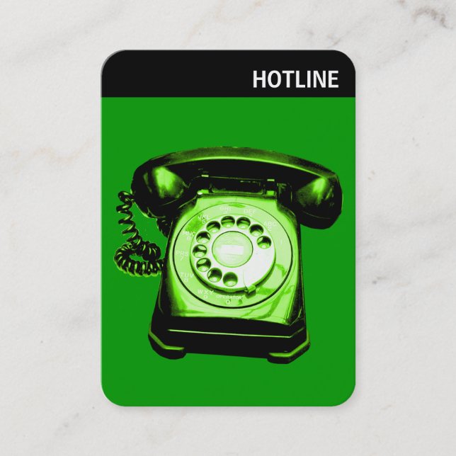 V Header - Photo - Hot Line - Green Business Card (Front)
