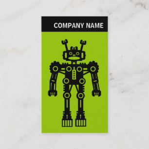 V Header - Photo - Robot - Green Business Card