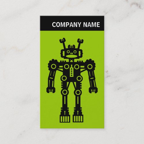 V Header - Photo - Robot - Green Business Card