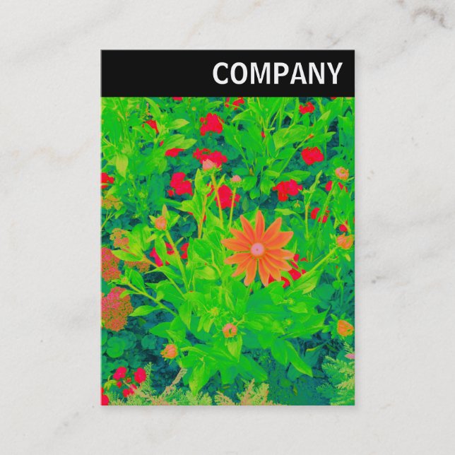V Header - Psychedelic Flower Bed Business Card (Front)