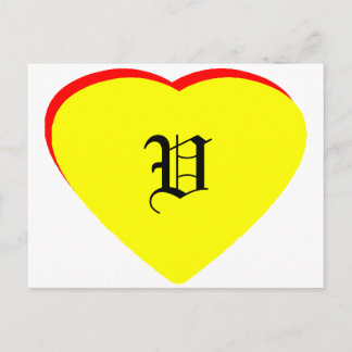 "V" Heart Yellow Red Wedding Invitation The MUSEUM