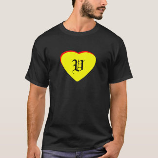 "V" Heart Yellow Red Wedding Invitation The MUSEUM T-Shirt