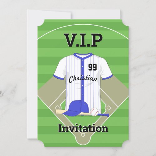 VIP Baseball Birthday blue Invitation