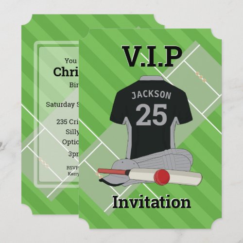 V.I.P Cricket (BLSL) Birthday Party Invitation