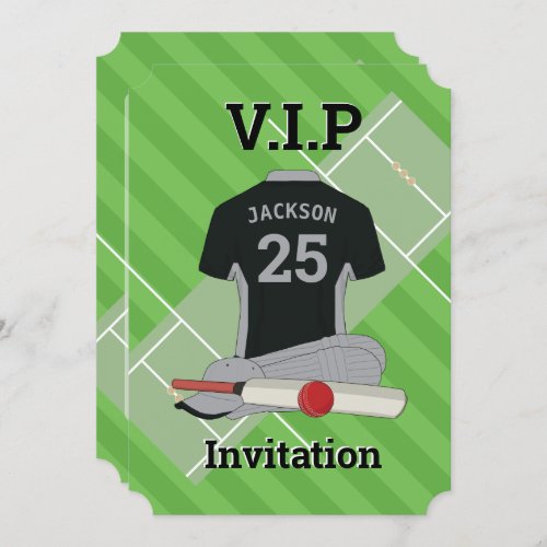 VIP Cricket BLSL Birthday Party Invitation
