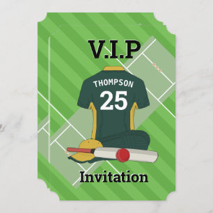 V.I.P Cricket (DGR) Birthday Party Invitation