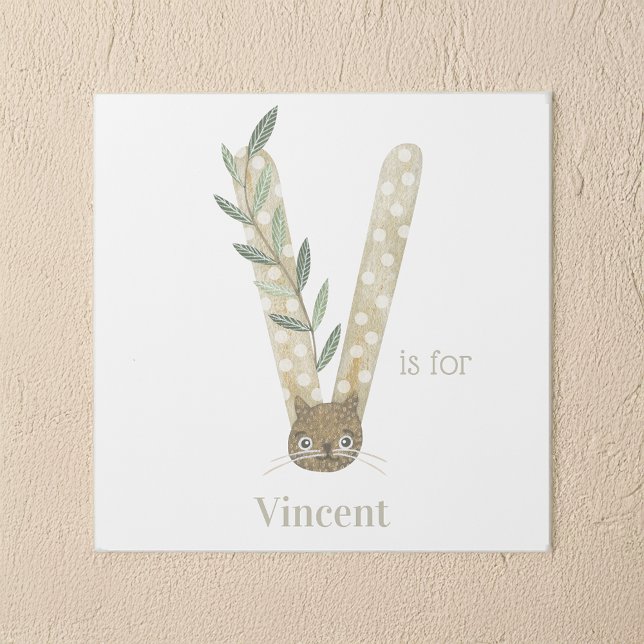 V is for Custom Name Animal Letter Art (Creator Uploaded)