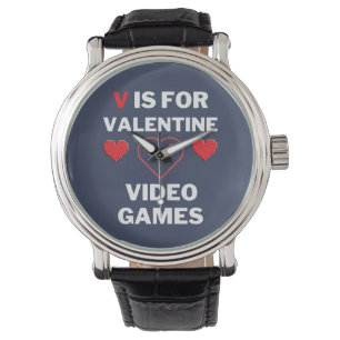 V is for Valentine Video Games Shirt Watch