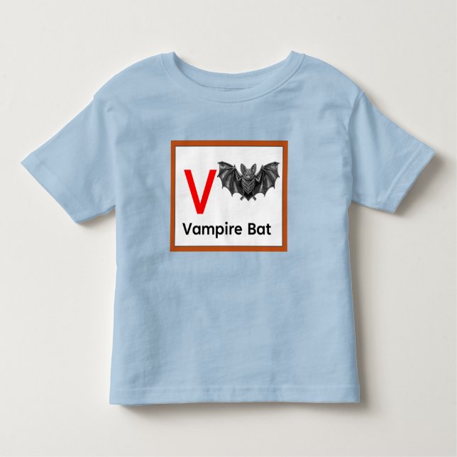 V is for Vampire Bat Toddler T-shirt (Front)