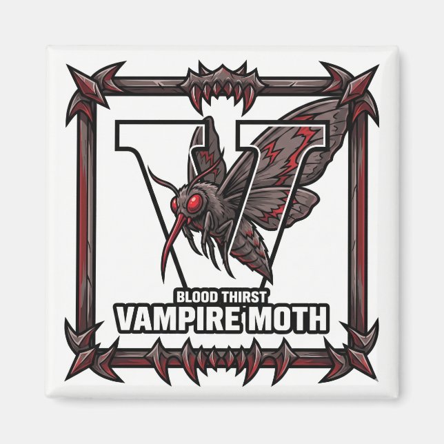 V is for Vampire Moth – GTA Style ABC Learning Magnet (Front)