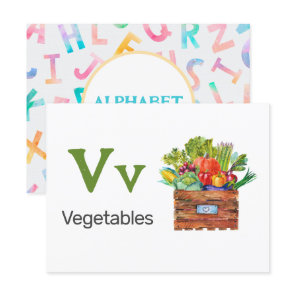 V is for Vegetables - Alphabet Flash Card