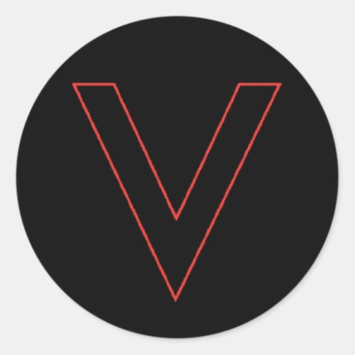 V is for Victory Classic Round Sticker