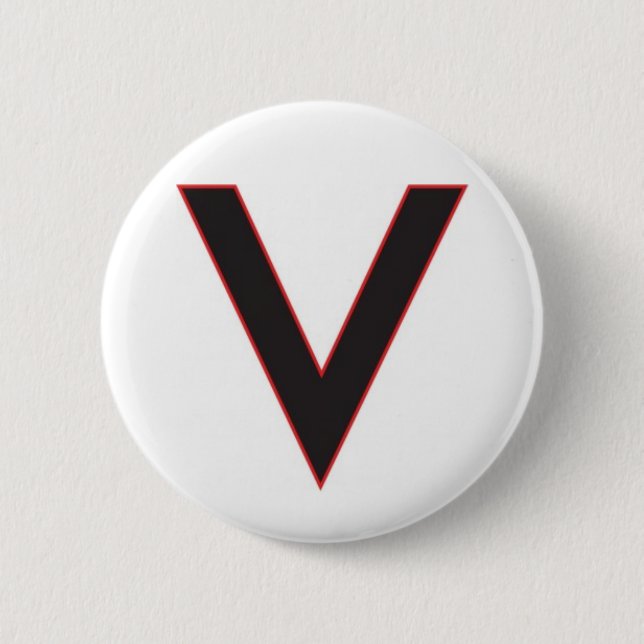 v is for victory pinback button (Front)