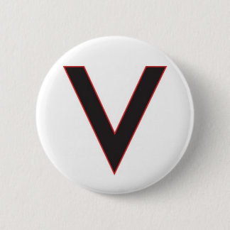 v is for victory pinback button