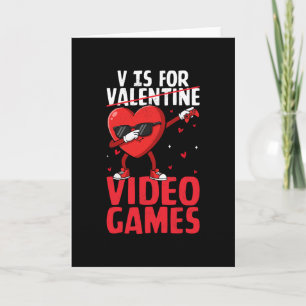 V Is For Video Games Funny Gamer Boys Valentines D Card