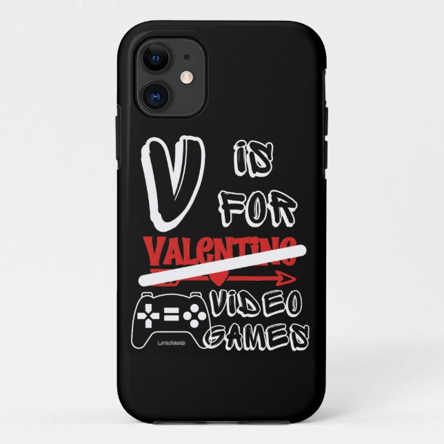 V IS FOR VIDEO GAMES  funny valentines's day       Case-Mate iPhone Case (Back)
