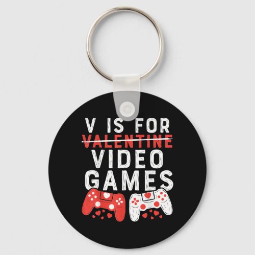 V is for Video Games Keychain
