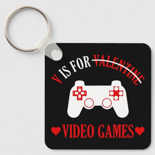 V Is For Video Games Keychain