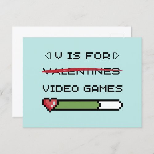 V  Is For Video Games Postcard