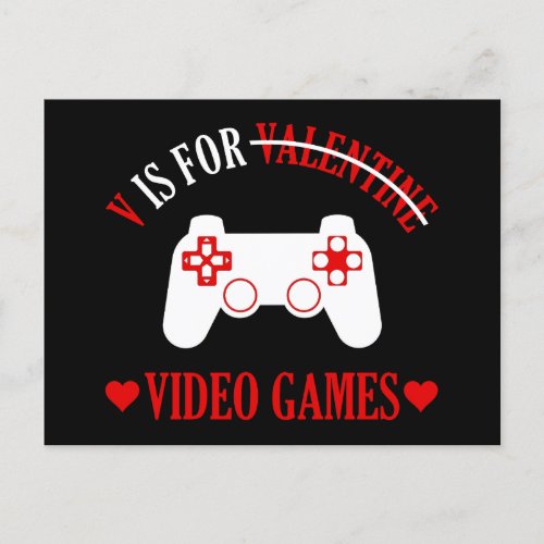 V Is For Video Games Postcard