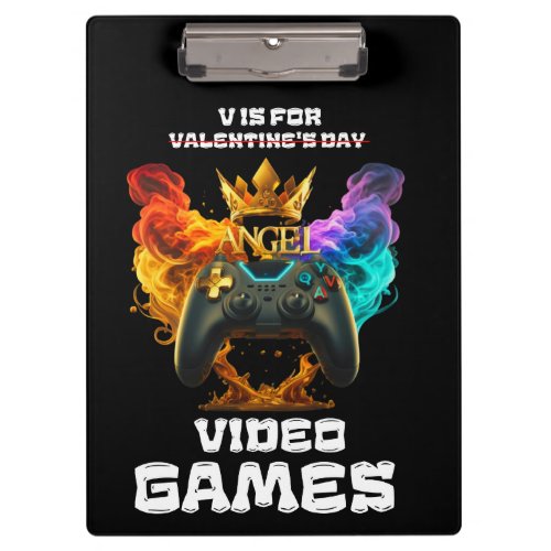 V Is For Video Games _ Valentines Day Clipboard