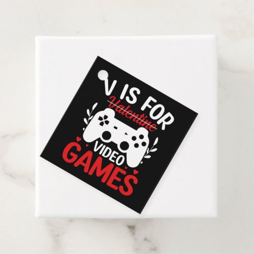V is for Video Games with Valentine Crossed Out Favor Tags