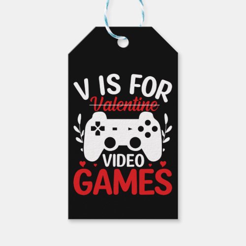 V is for Video Games with Valentine Crossed Out Gift Tags