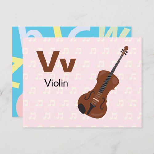 V is for Violin _ Alphabet Flash Card