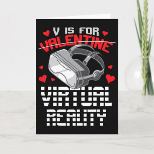 V Is For Virtual Reality Funny Retro Valentine Vr  Card
