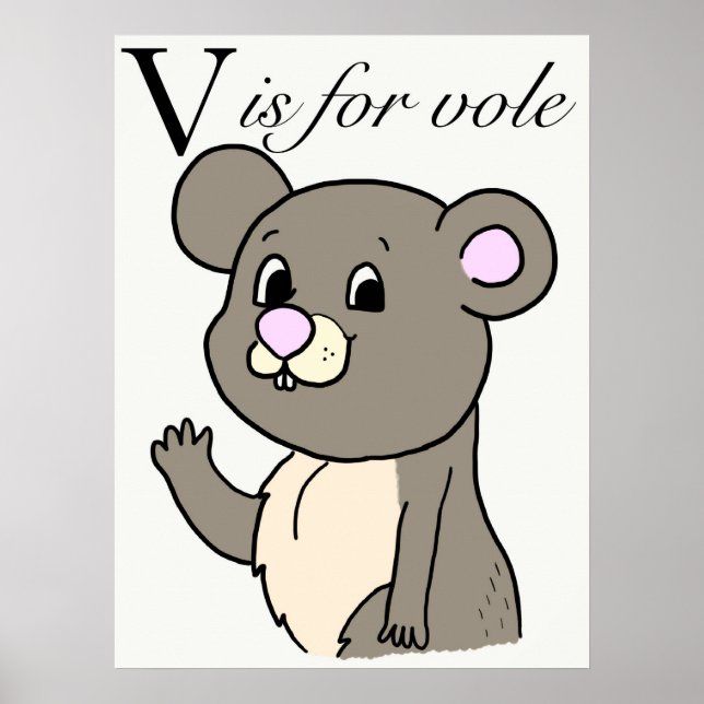V is for vole poster (Front)