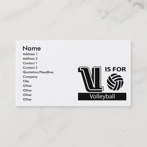 Customizable V Is For Volleyball Business Card Templates