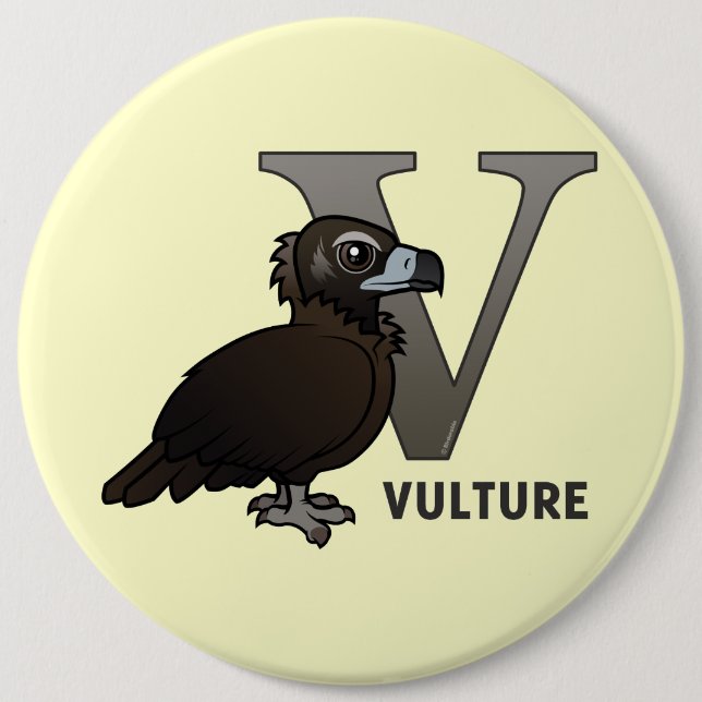 V is for Vulture Button (Front)