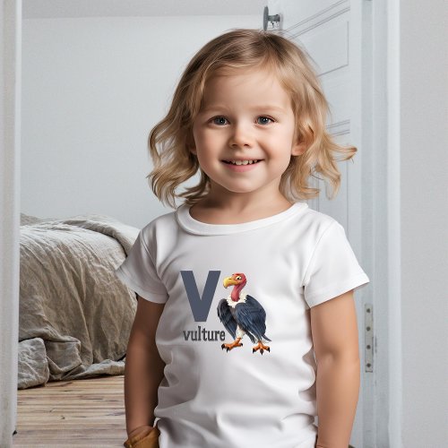 V is for Vulture _ Educational Alphabet Toddler T_shirt