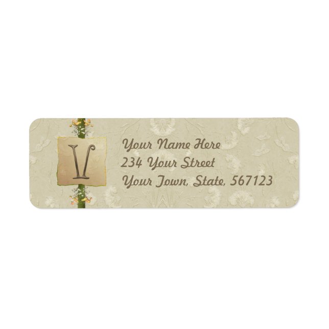 V - Ivory Elegance Monogram Label (Front)