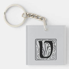 V Monogram black Keychain