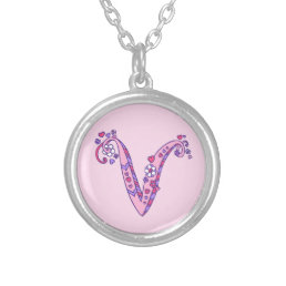 V monogram decorative letter necklace