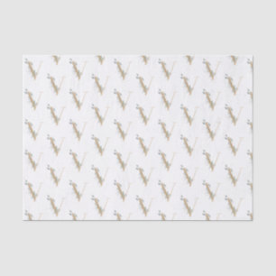 V Monogram Floral Tissue Paper